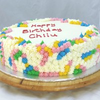 Rosette - Coloured Sides Cake